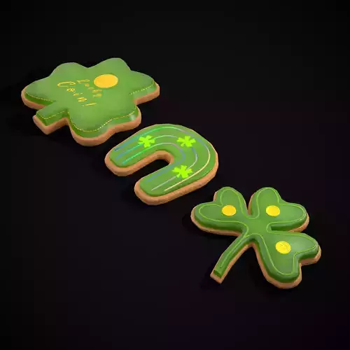 Lucky StPatricks Cookies Low-poly 3D model