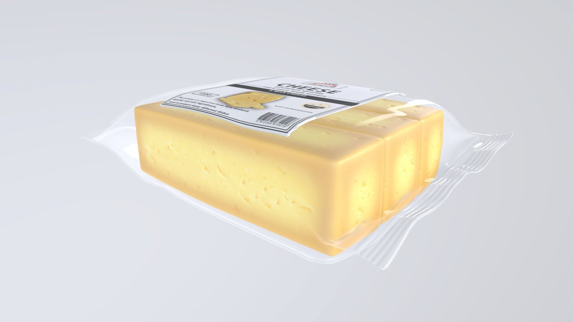 MilkCheese Low-poly 3D model_2