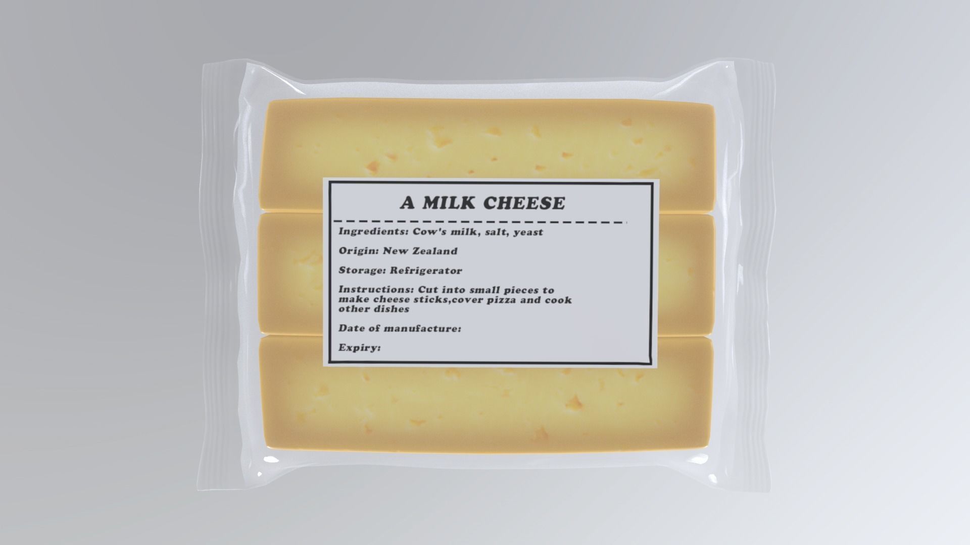 MilkCheese Low-poly 3D model_8