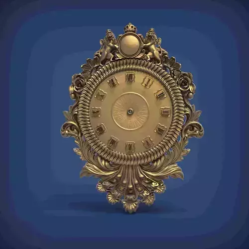 Carved clock for 3D printing and CNC 3D print model