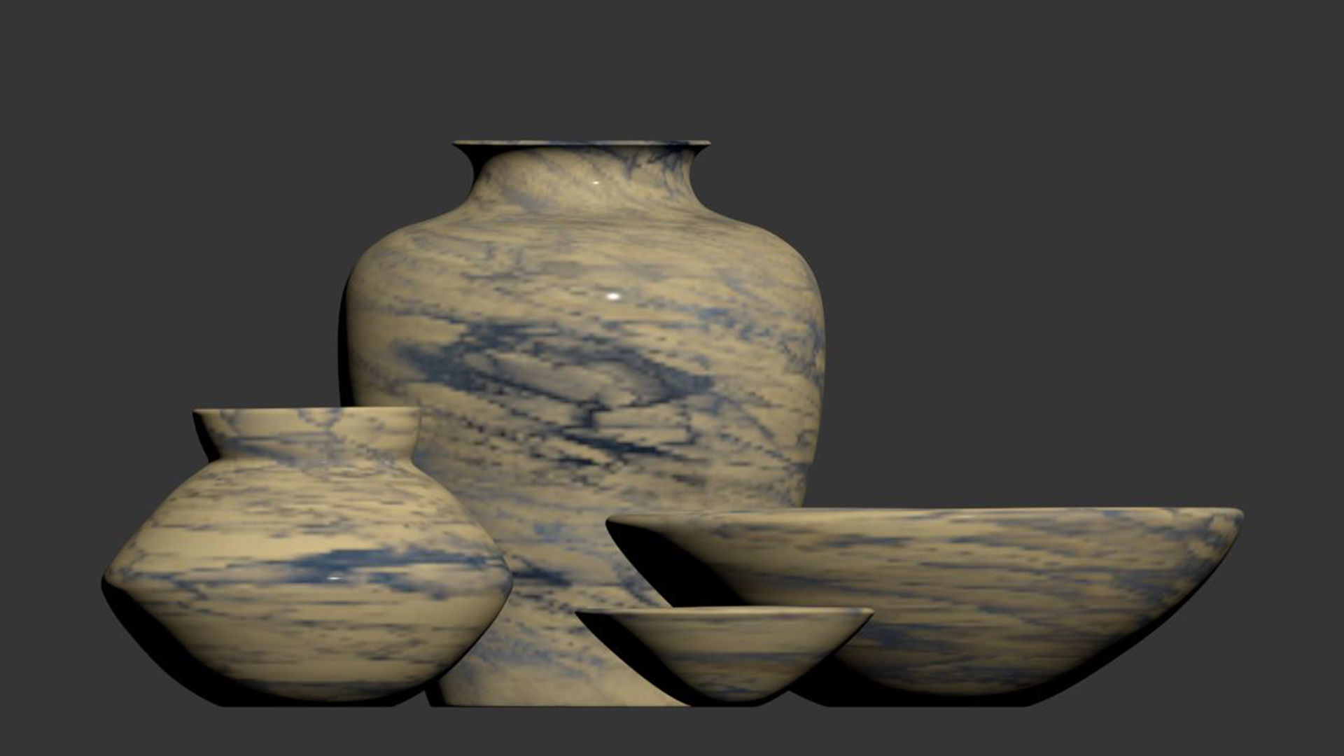Handcrafted Marbled Ceramic Collection 3D model_3