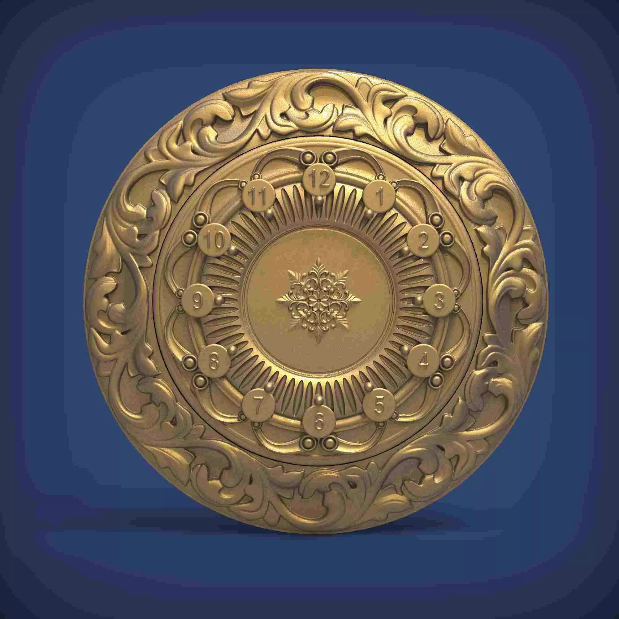 Carved clock for 3D printing and CNC 3D print model