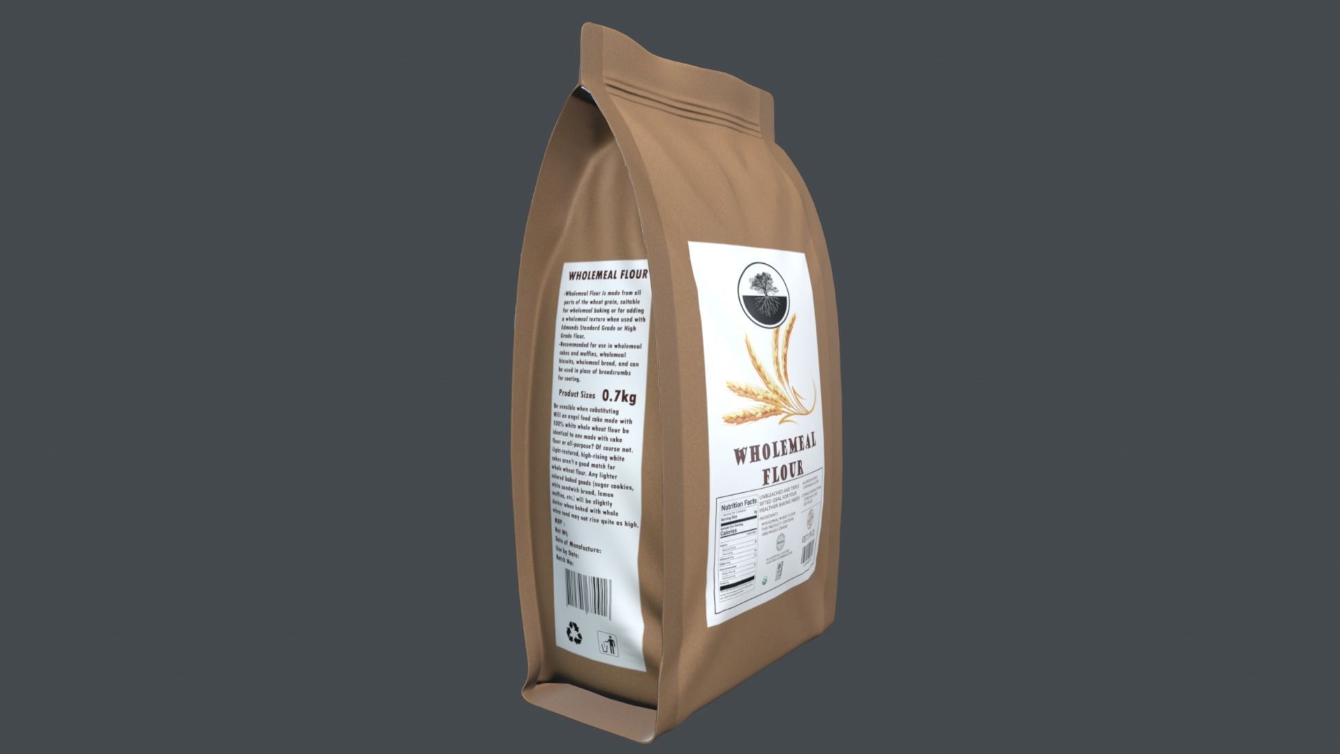 WholemealFlour Low-poly 3D model_3