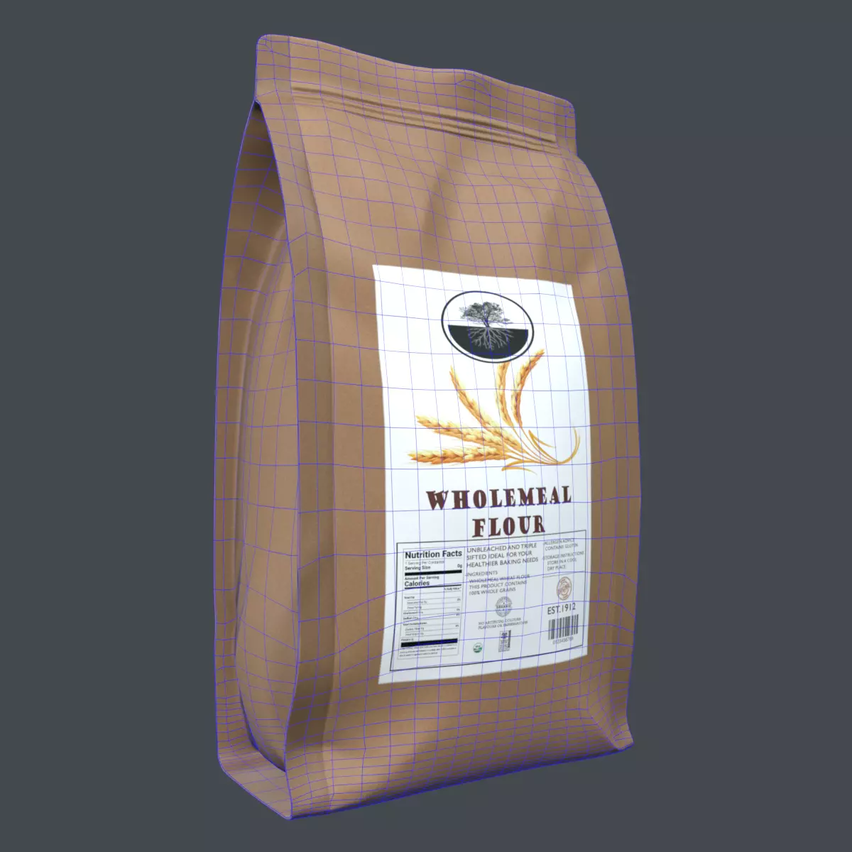 WholemealFlour Low-poly 3D model_0