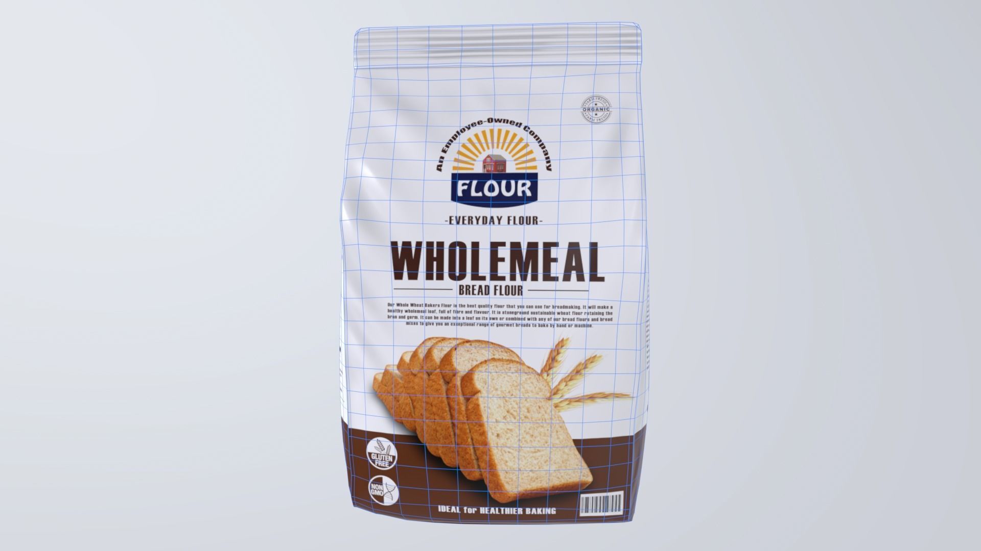 WholemealFlour  Low-poly 3D model_9