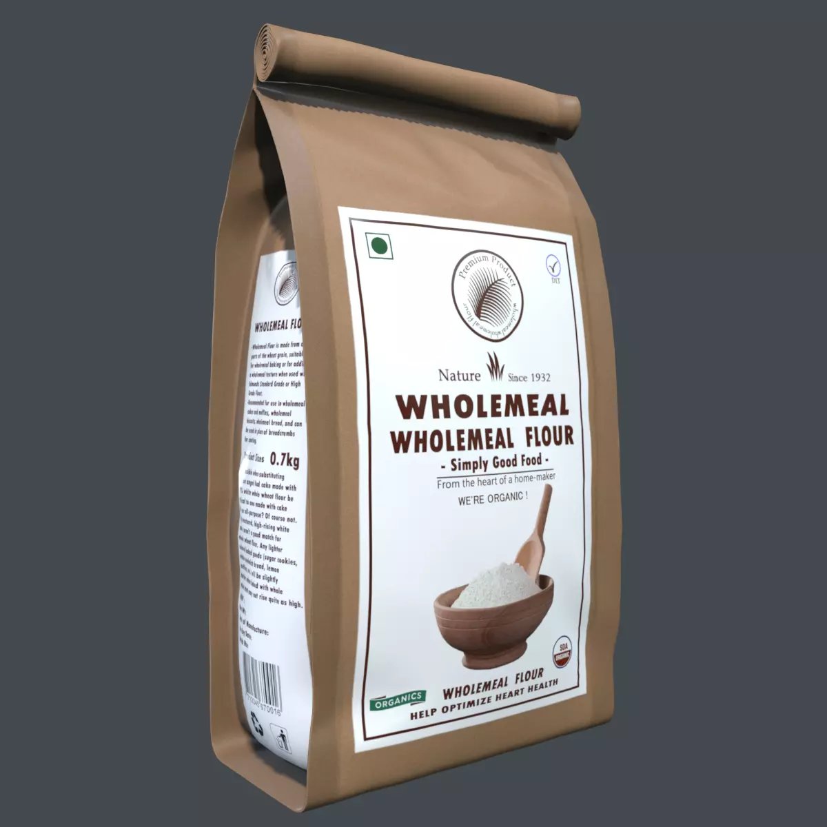 WholemealFlour  Low-poly 3D model_0