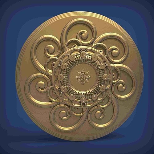 Carved clock for 3D printing and CNC 3D print model