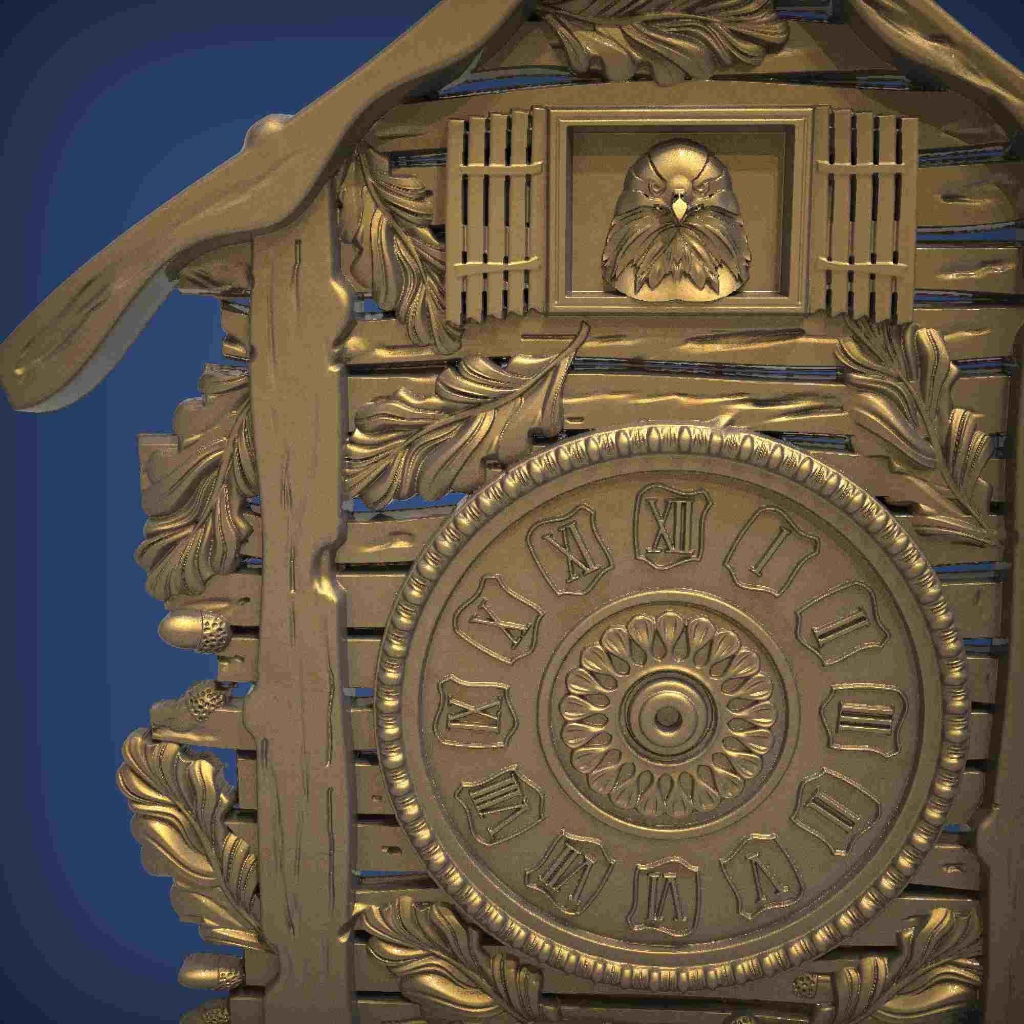 Carved clock for 3D printing and CNC 3D print model_1