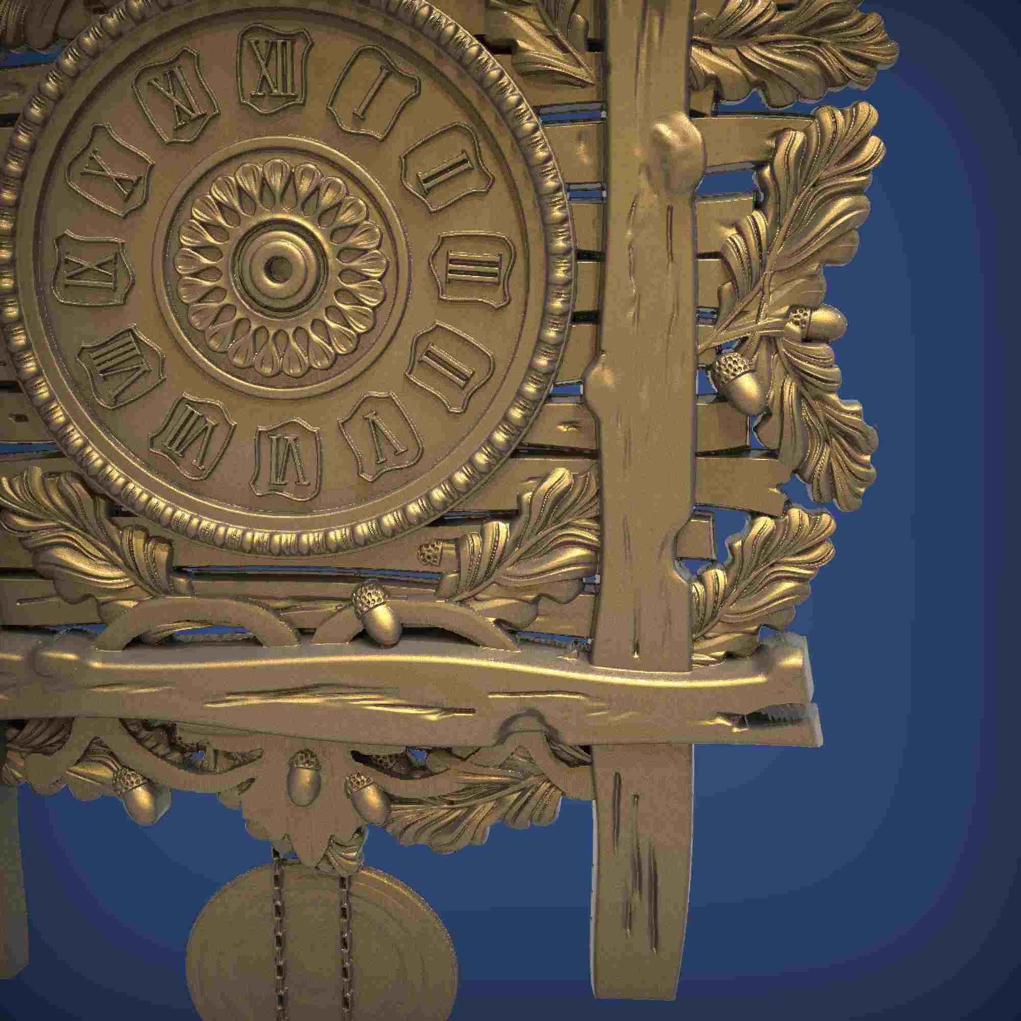 Carved clock for 3D printing and CNC 3D print model_2