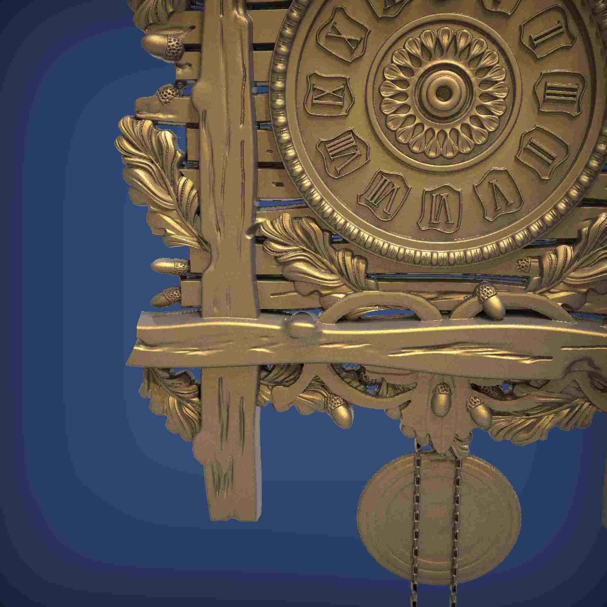 Carved clock for 3D printing and CNC 3D print model_3