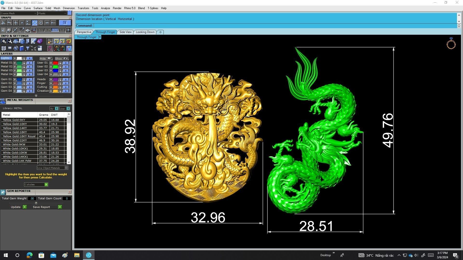 A4037 Chinese Dragon Pendant 3D print model_9