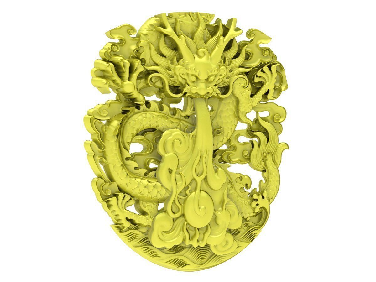 A4037 Chinese Dragon Pendant 3D print model_6