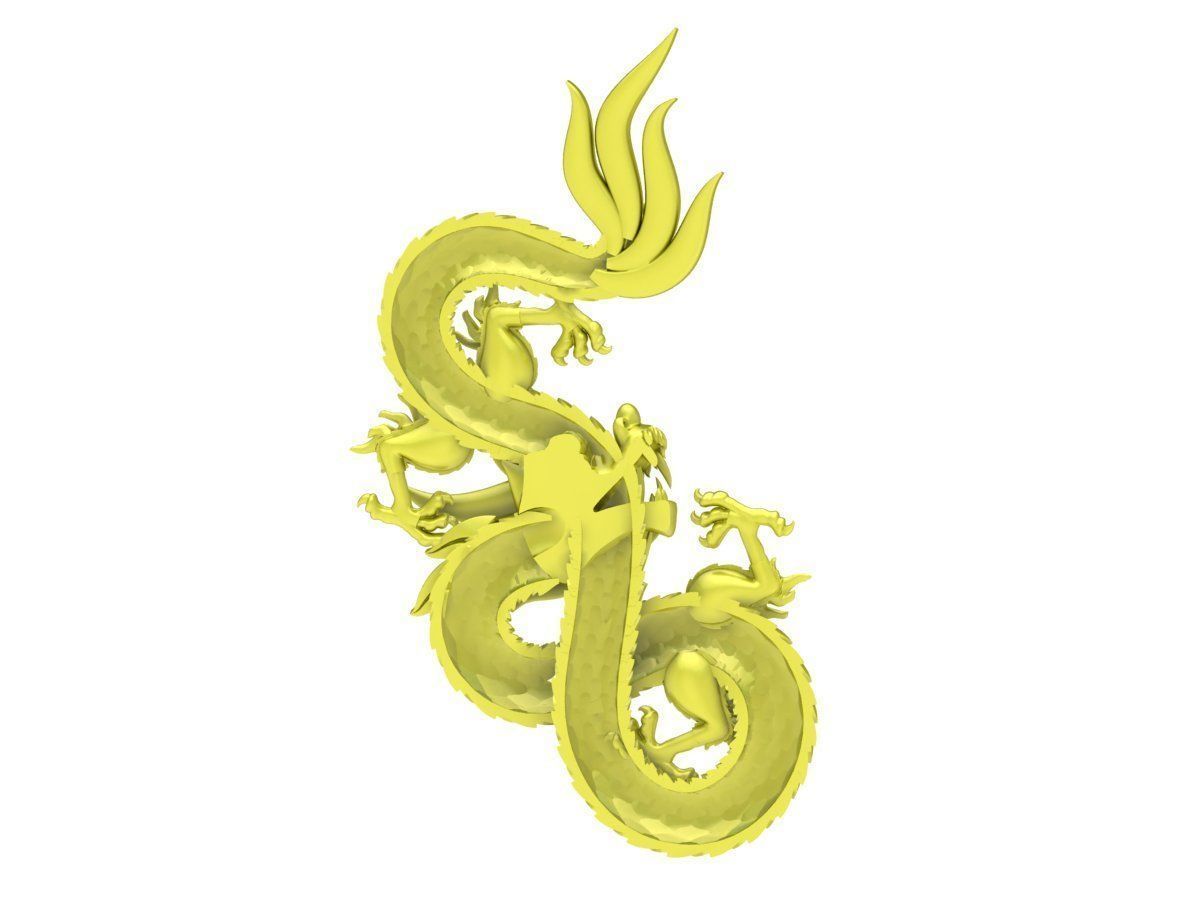 A4037 Chinese Dragon Pendant 3D print model_5