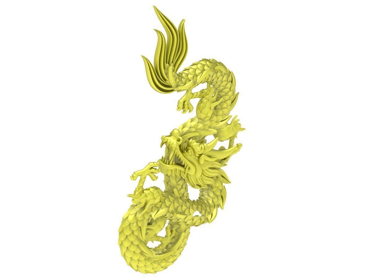 A4037 Chinese Dragon Pendant 3D print model_4