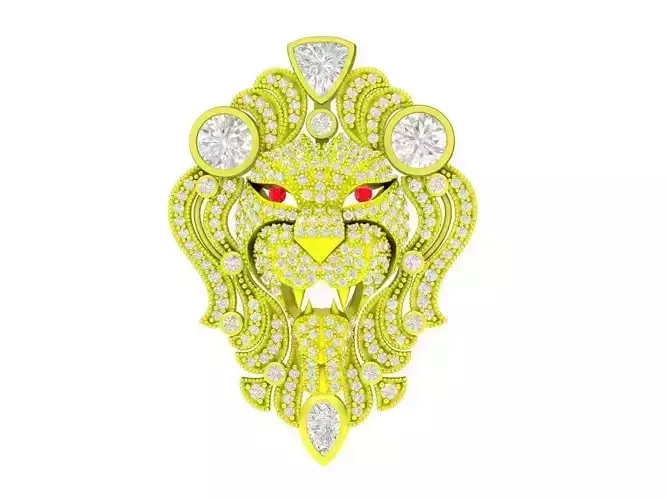 A3930 Diamond Lion Pendant