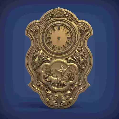 Carved clock for 3D printing and CNC