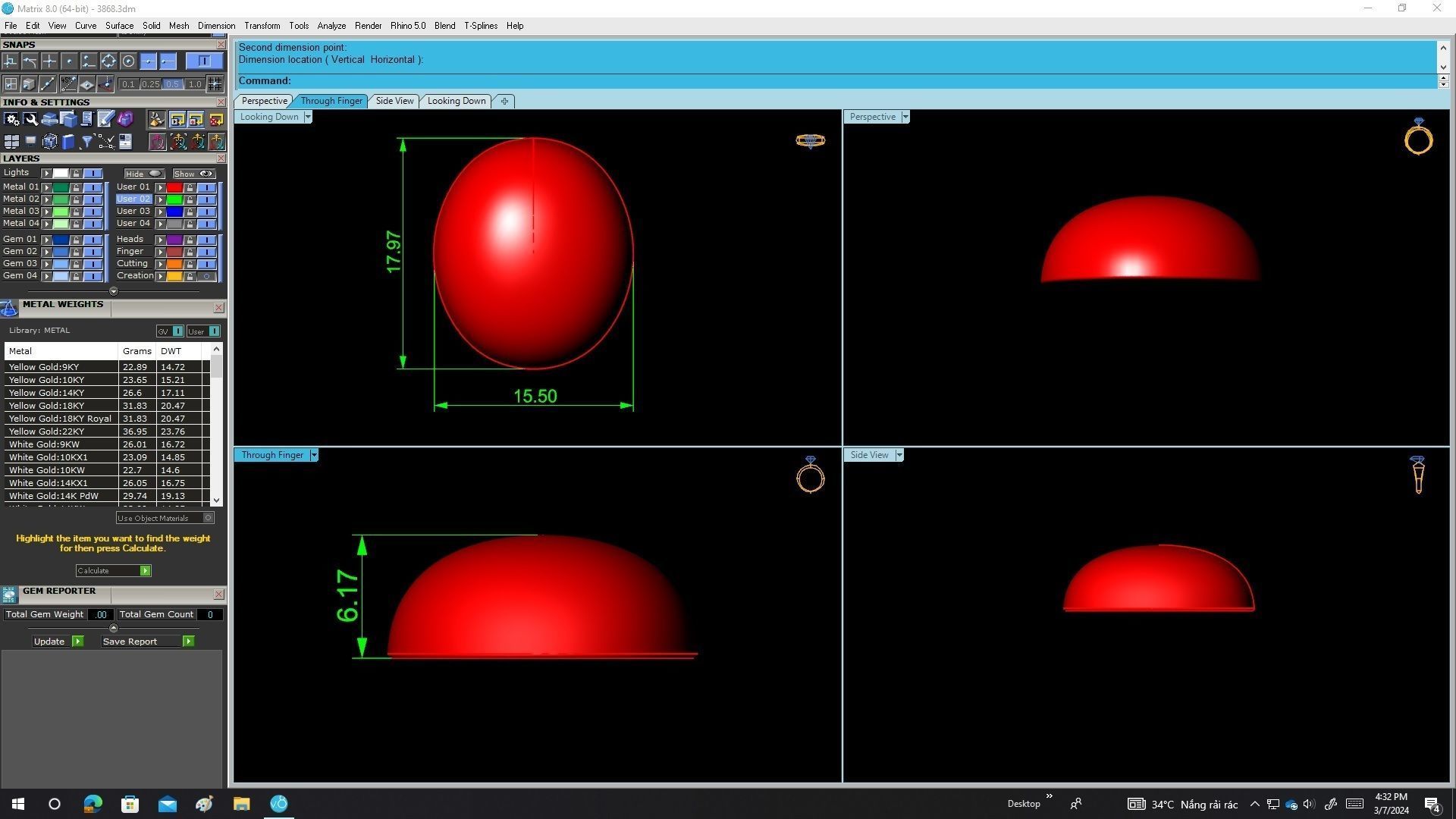 A3868 Oval Ruby Dragon Phoenix Tiger Men Ring 3D print model_5