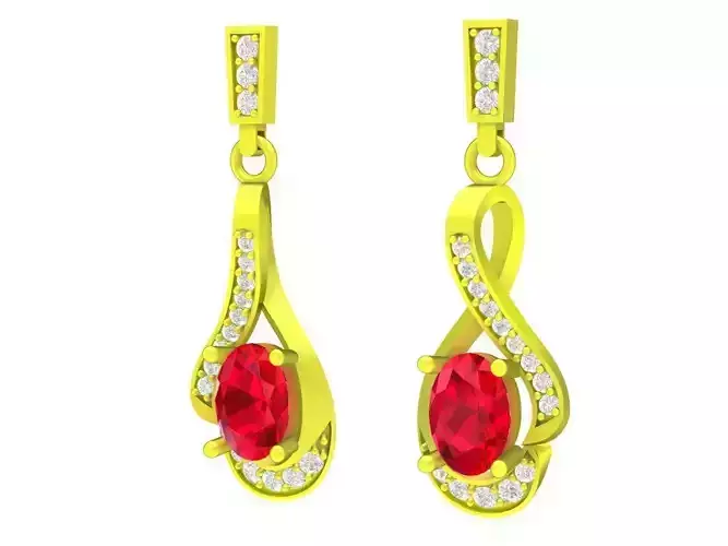 5717 oval diamond drop earrings 