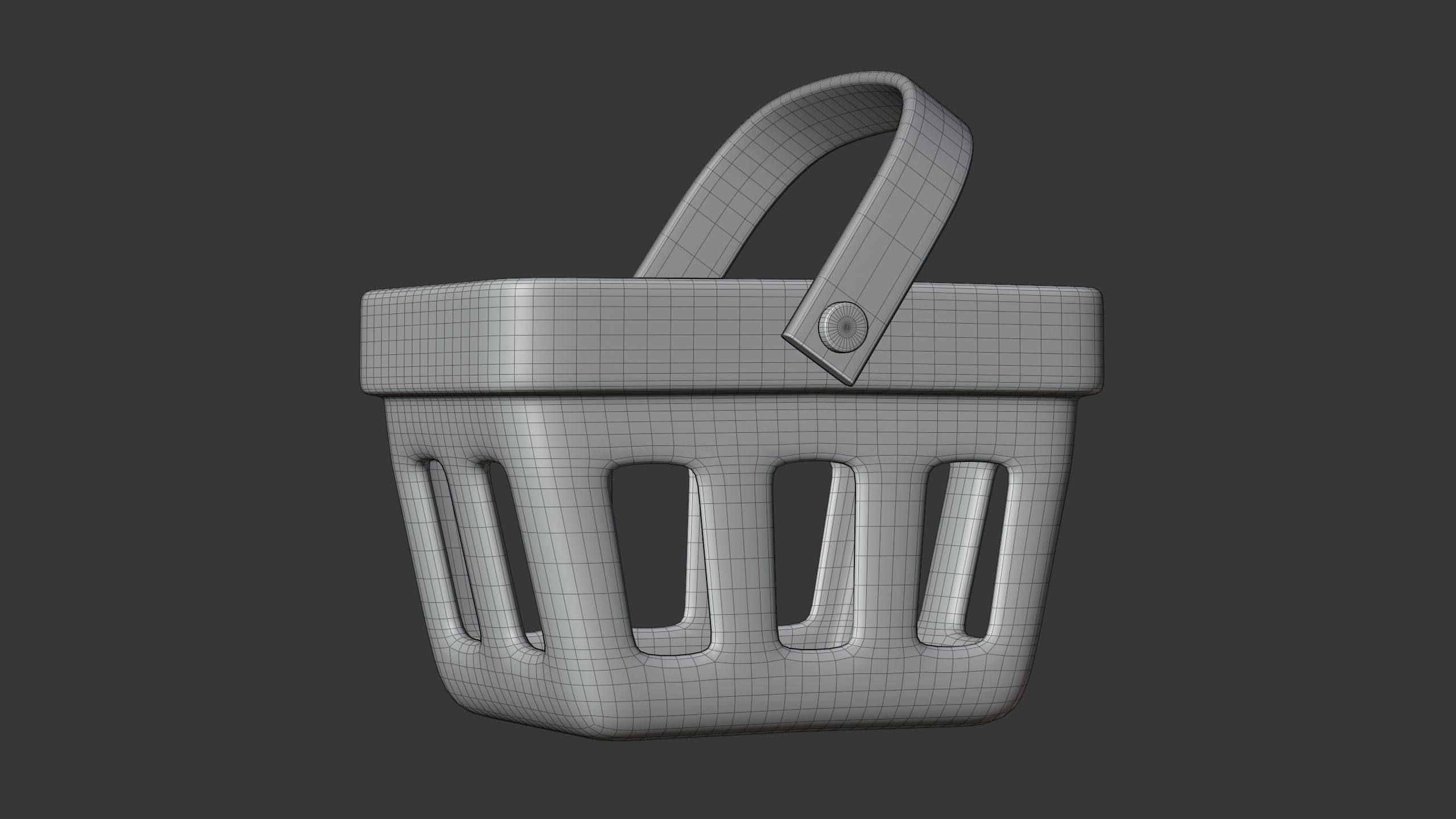 Shopping Basket 3D Icon 3D model_7