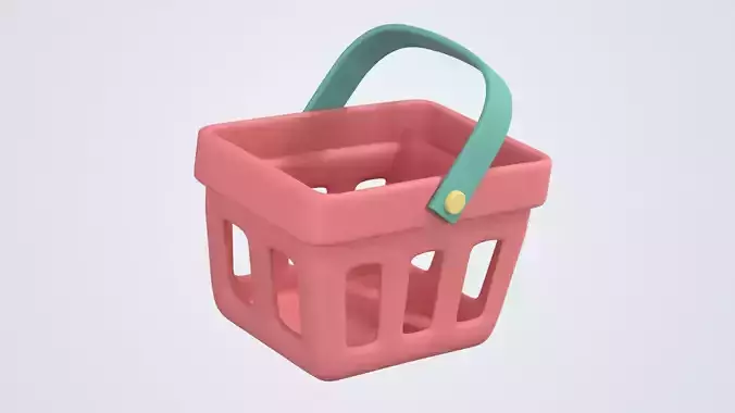 Shopping Basket 3D Icon
