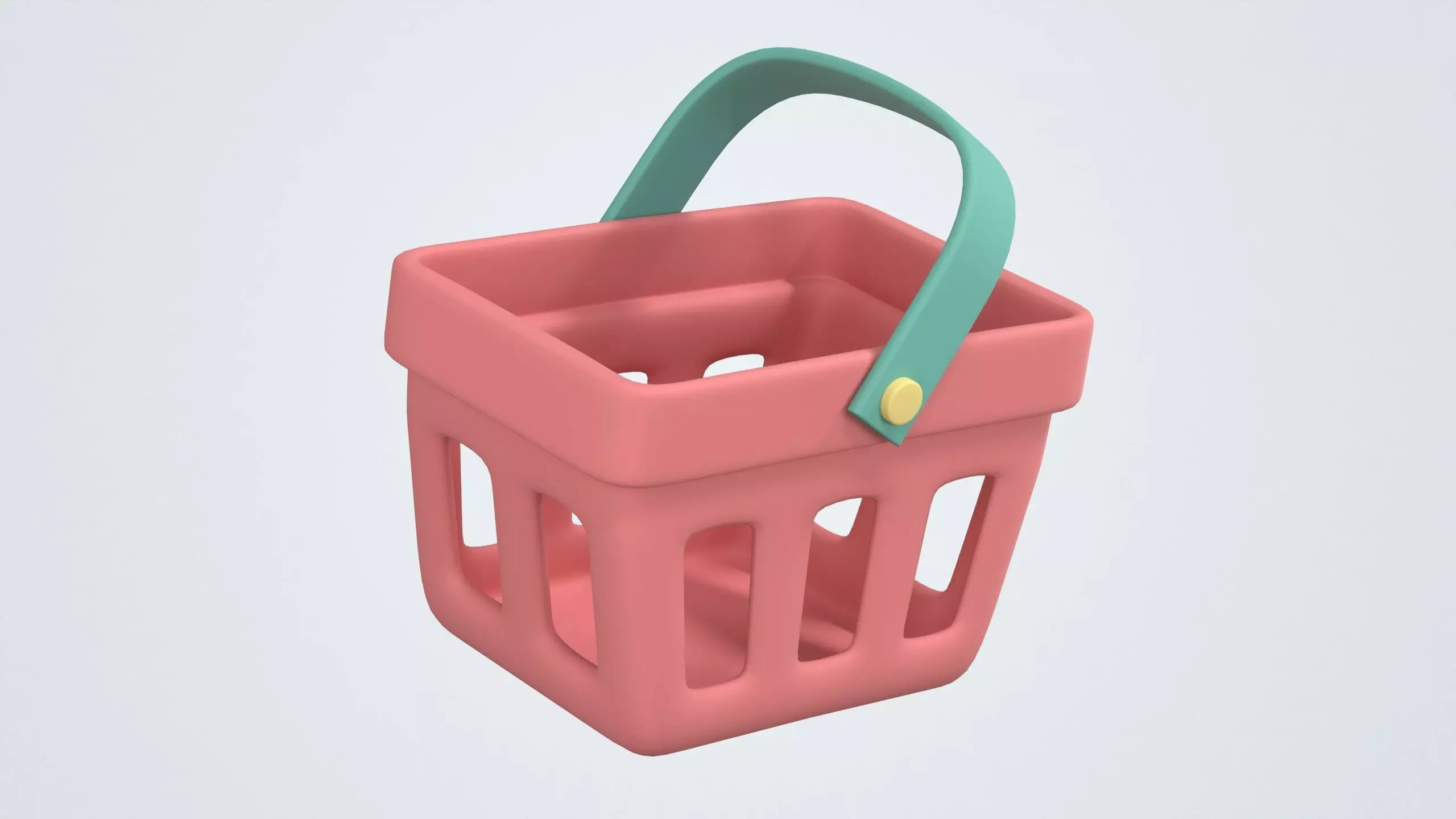 Shopping Basket 3D Icon 3D model_0