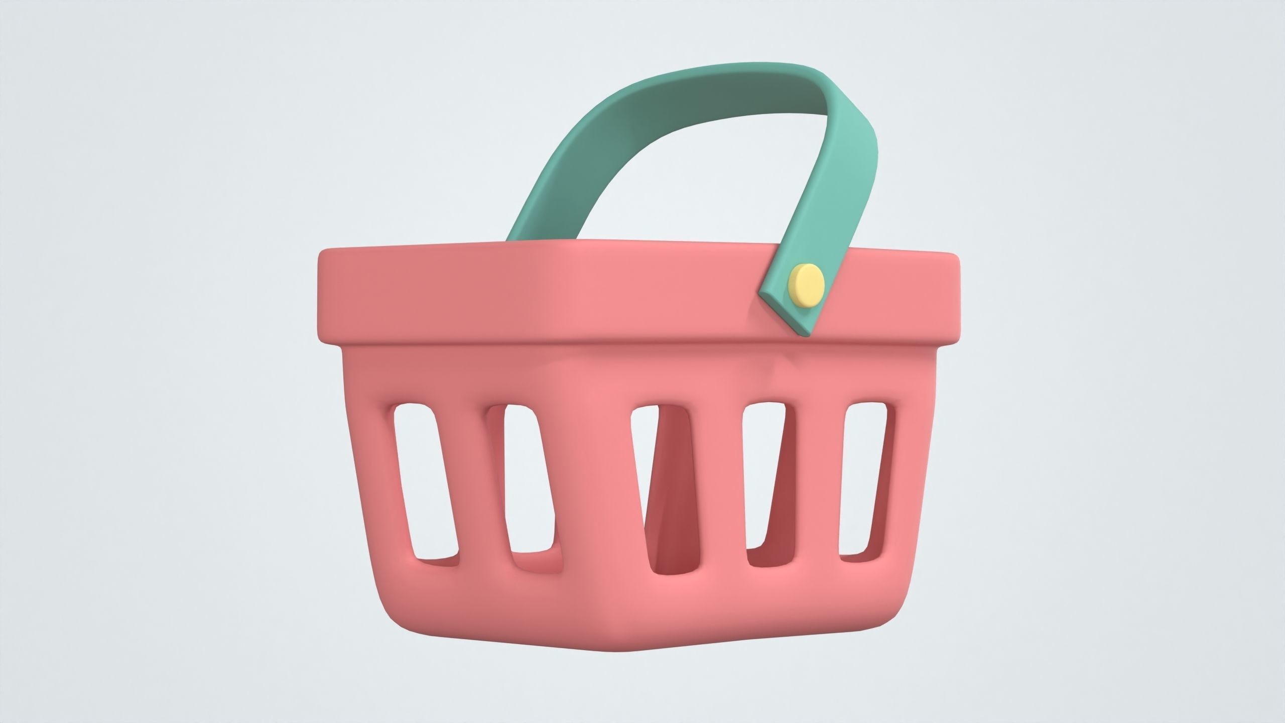 Shopping Basket 3D Icon 3D model_2