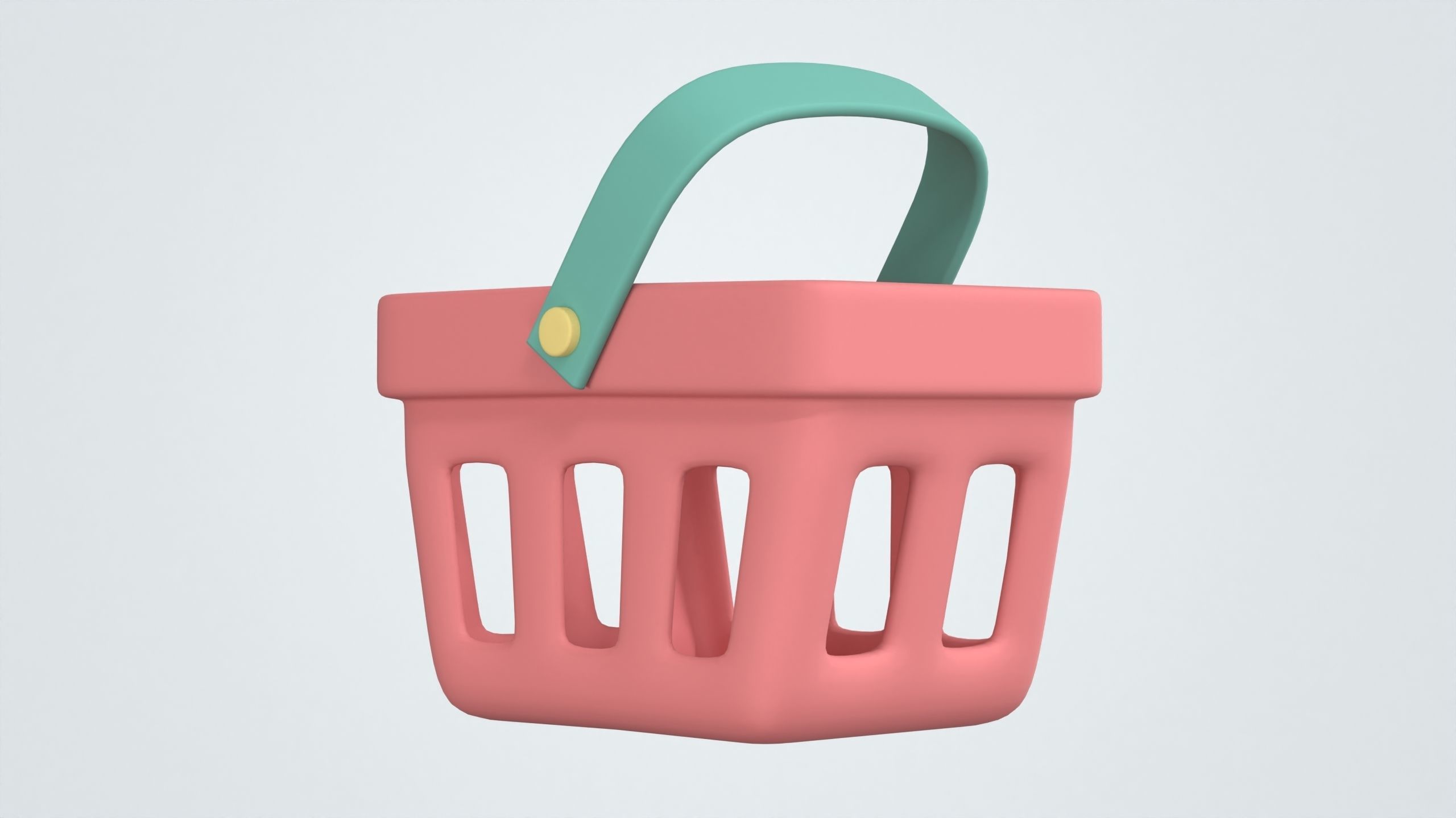 Shopping Basket 3D Icon 3D model_3