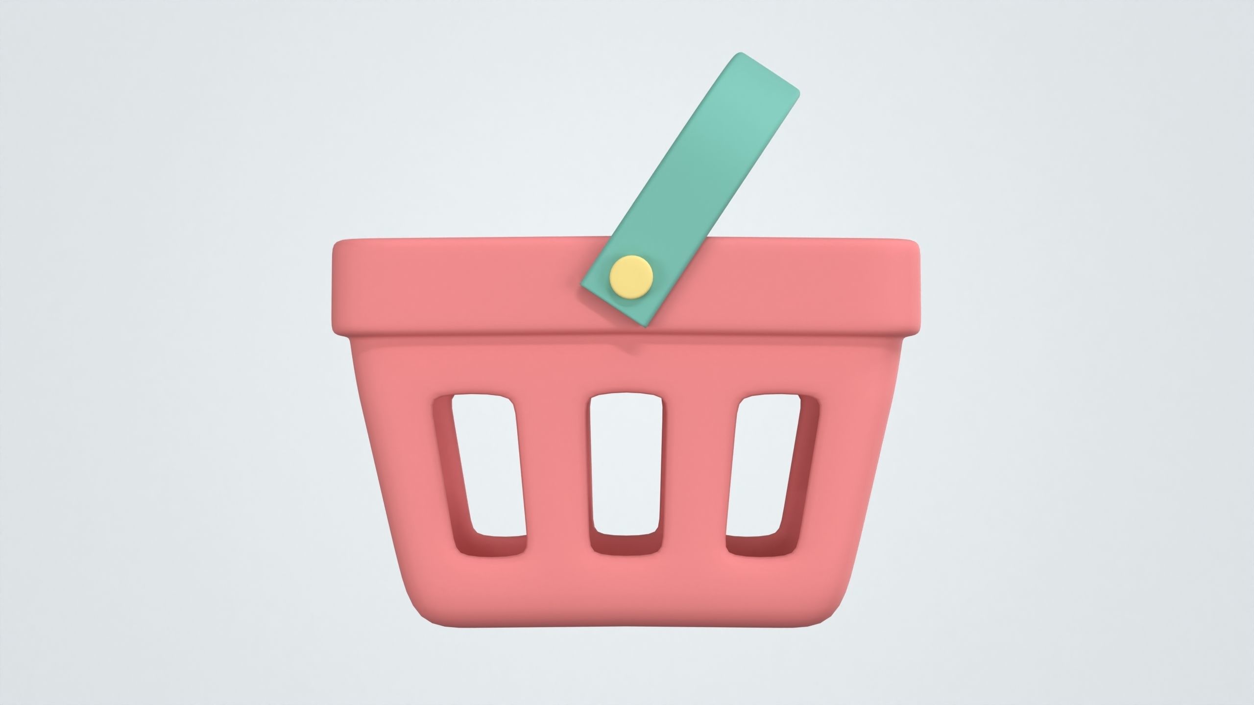 Shopping Basket 3D Icon 3D model_1