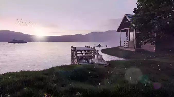 Golden Hour on the Lake 3D model