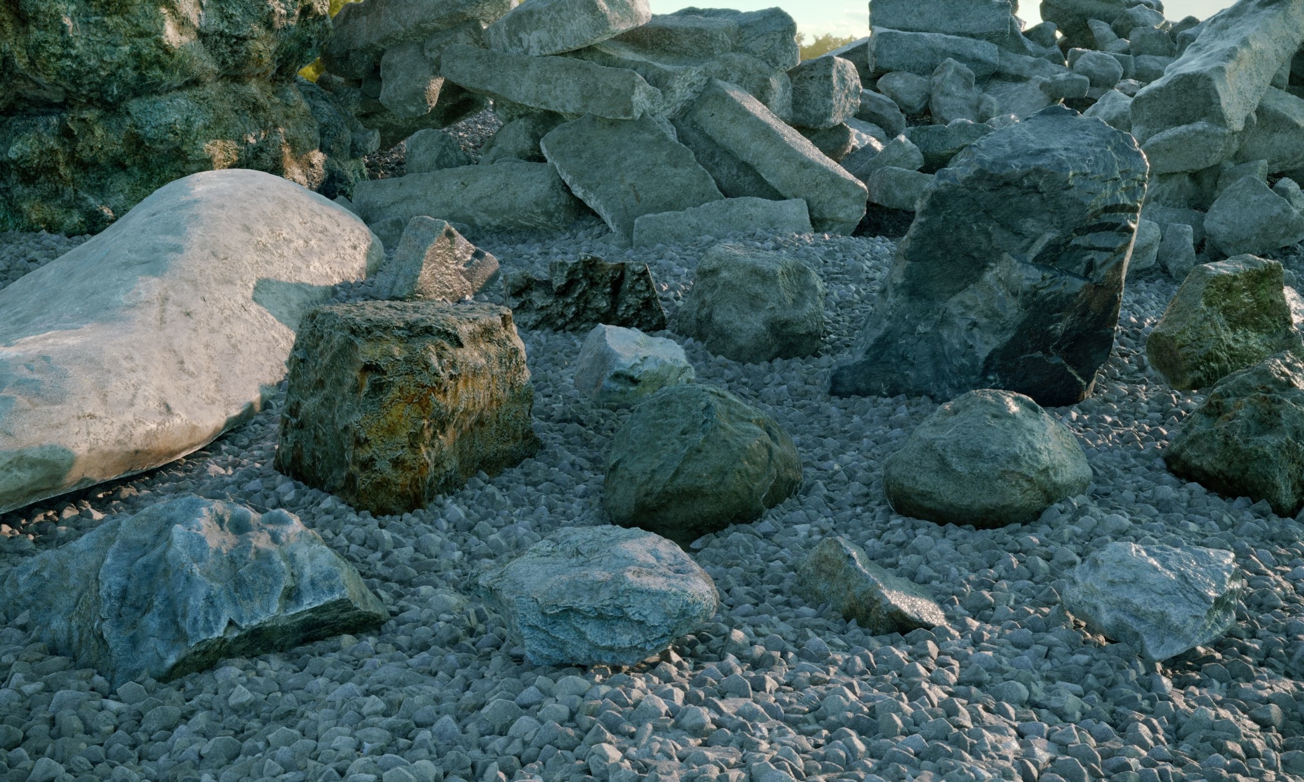 Environment Pack Ultimate Rocks Stones Pebbles 3D Model Collection_40