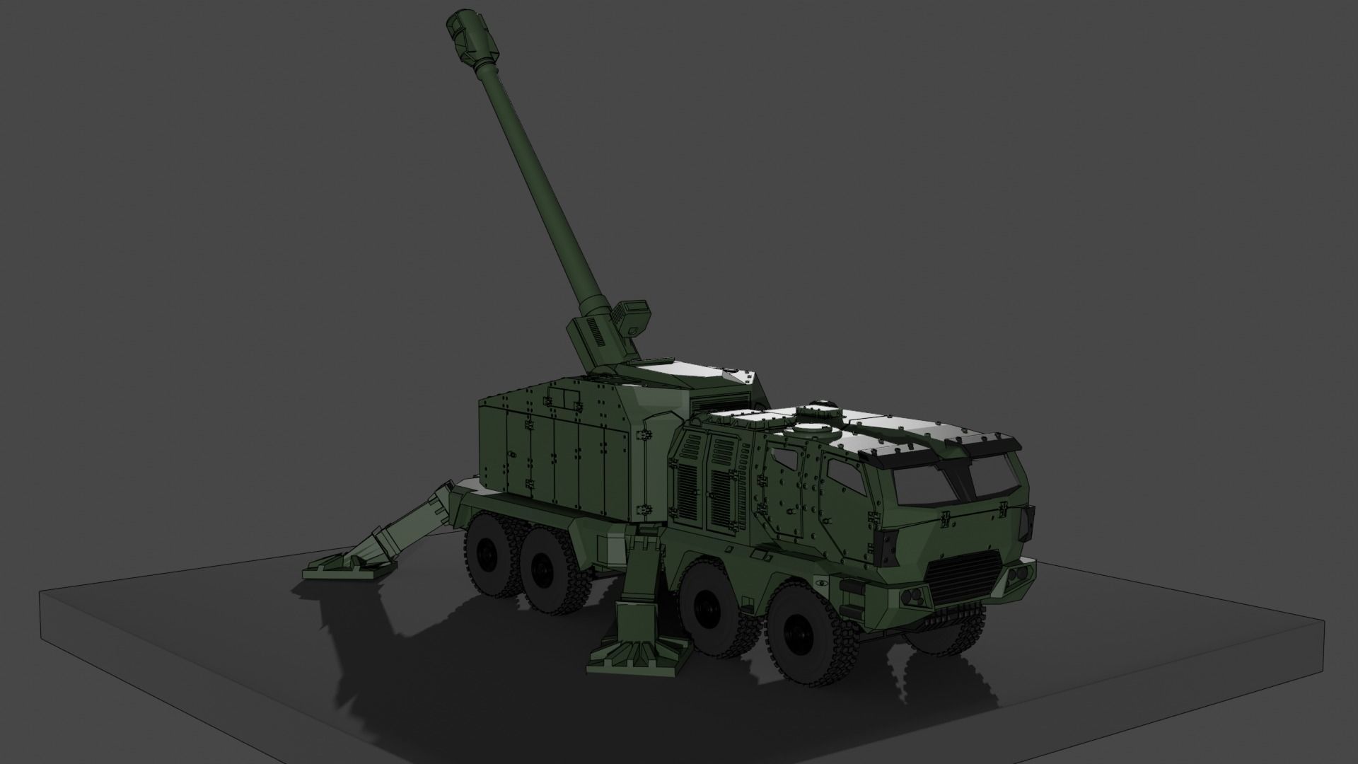 Yugoimport B-52 Nora self-propelled howitzer gun 3D print model_2