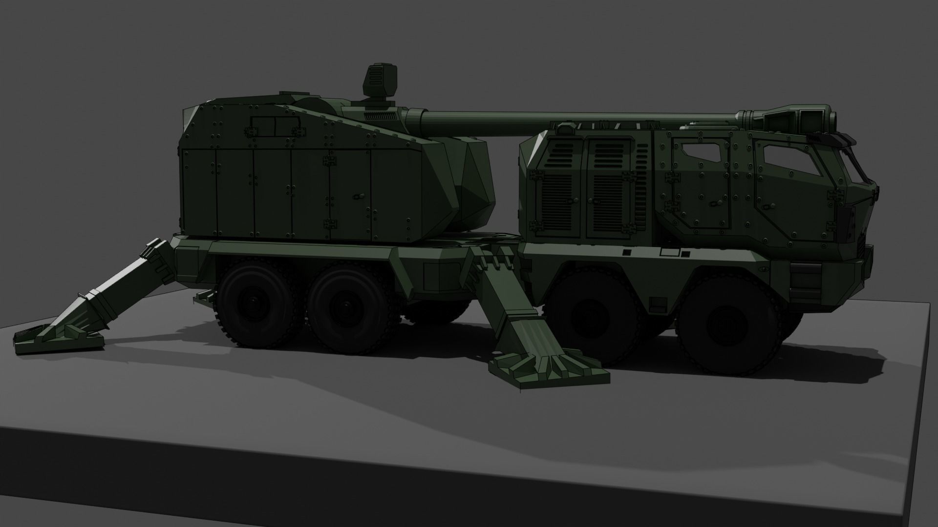 Yugoimport B-52 Nora self-propelled howitzer gun 3D print model_5