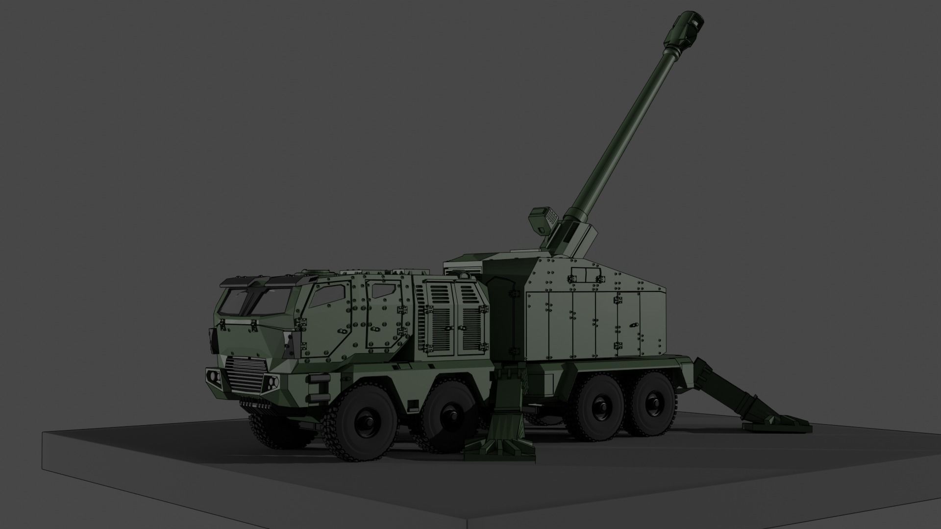 Yugoimport B-52 Nora self-propelled howitzer gun 3D print model_4