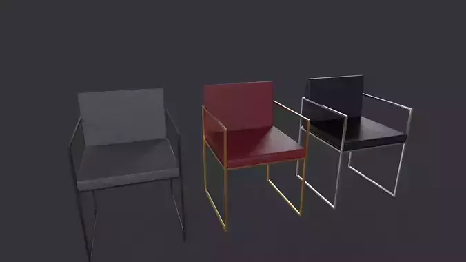 Design Chair V1 Leather Low Poly Gameasset