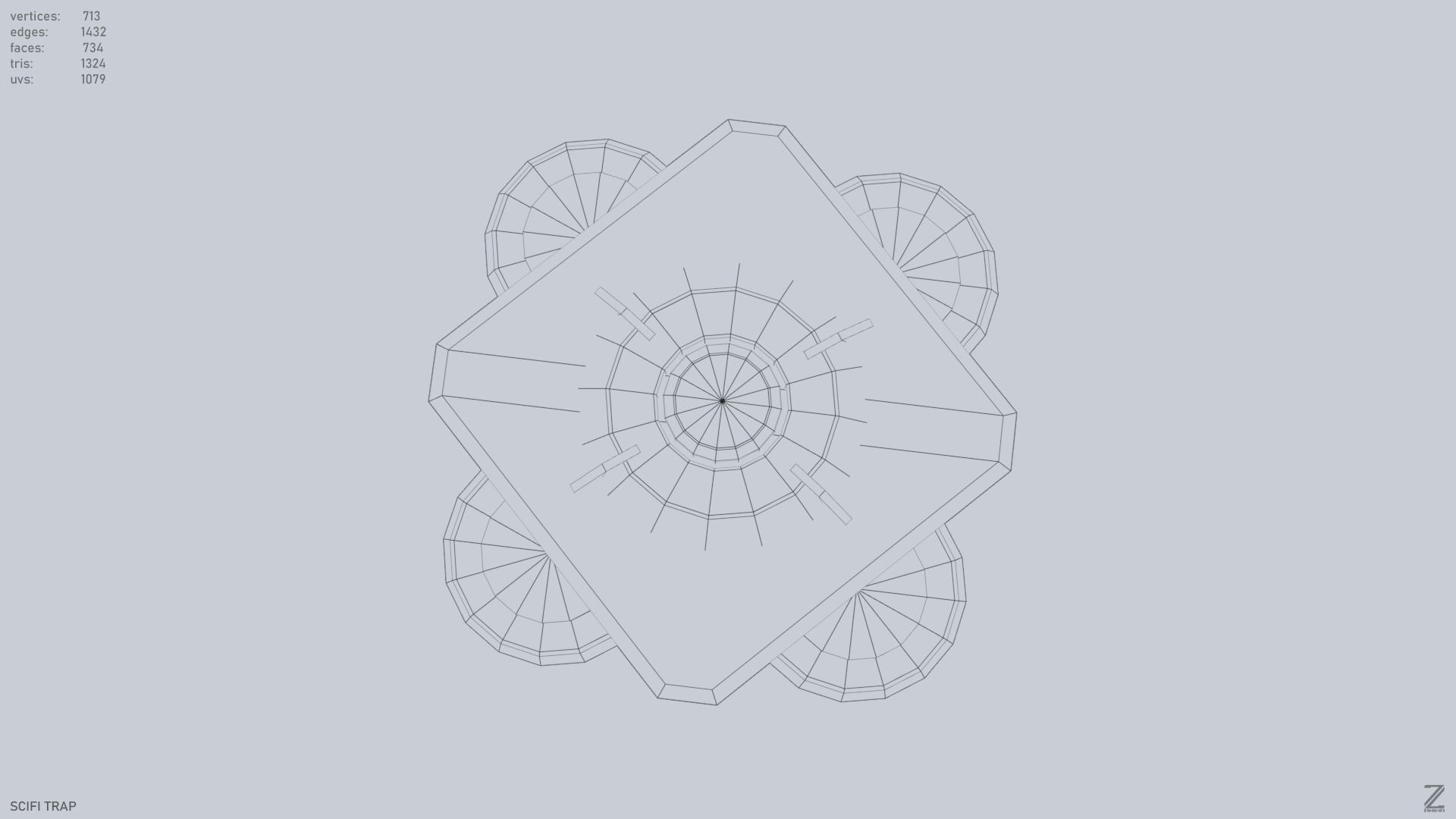 Sci fi trap Low-poly 3D model_11