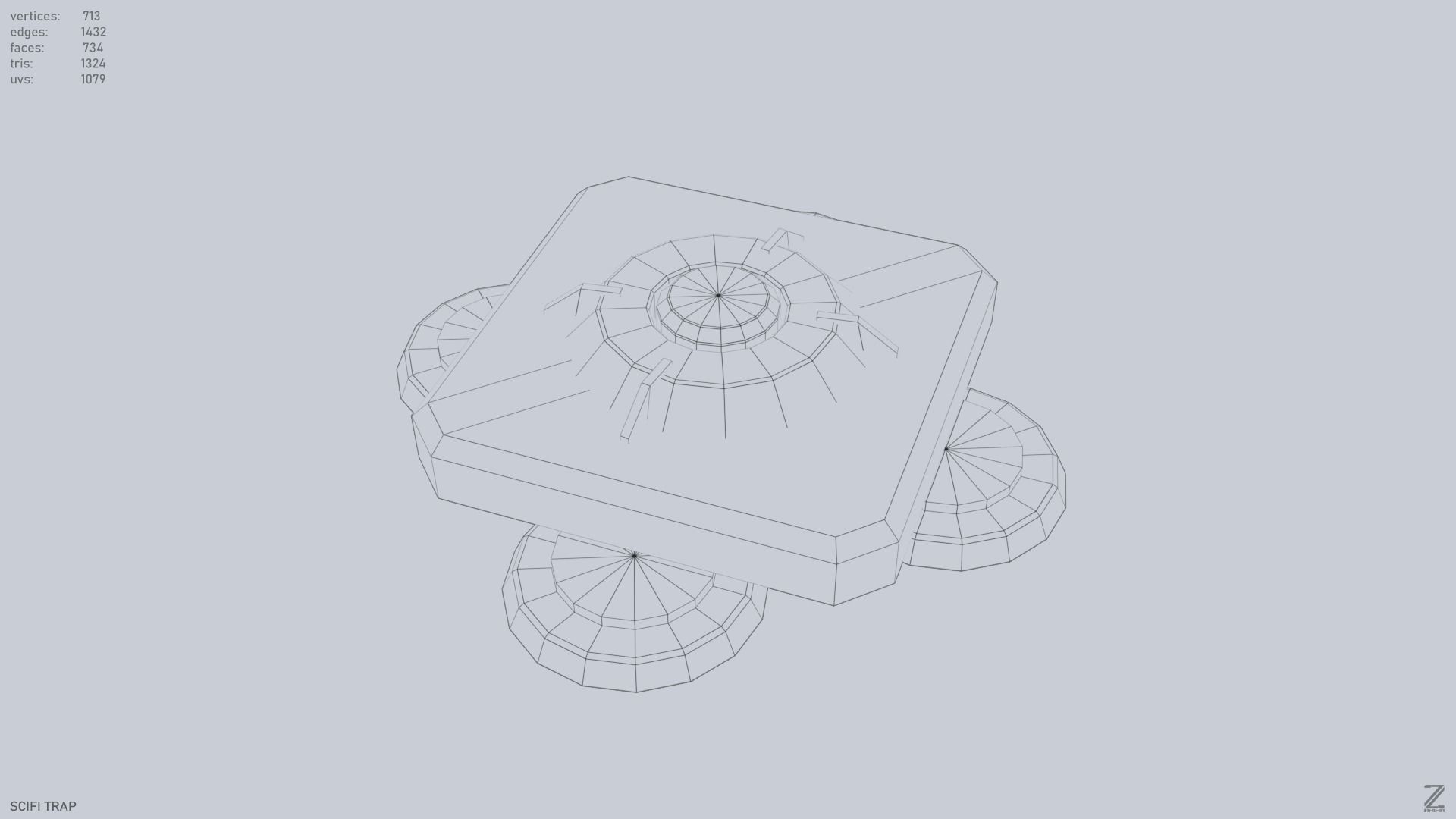 Sci fi trap Low-poly 3D model_10