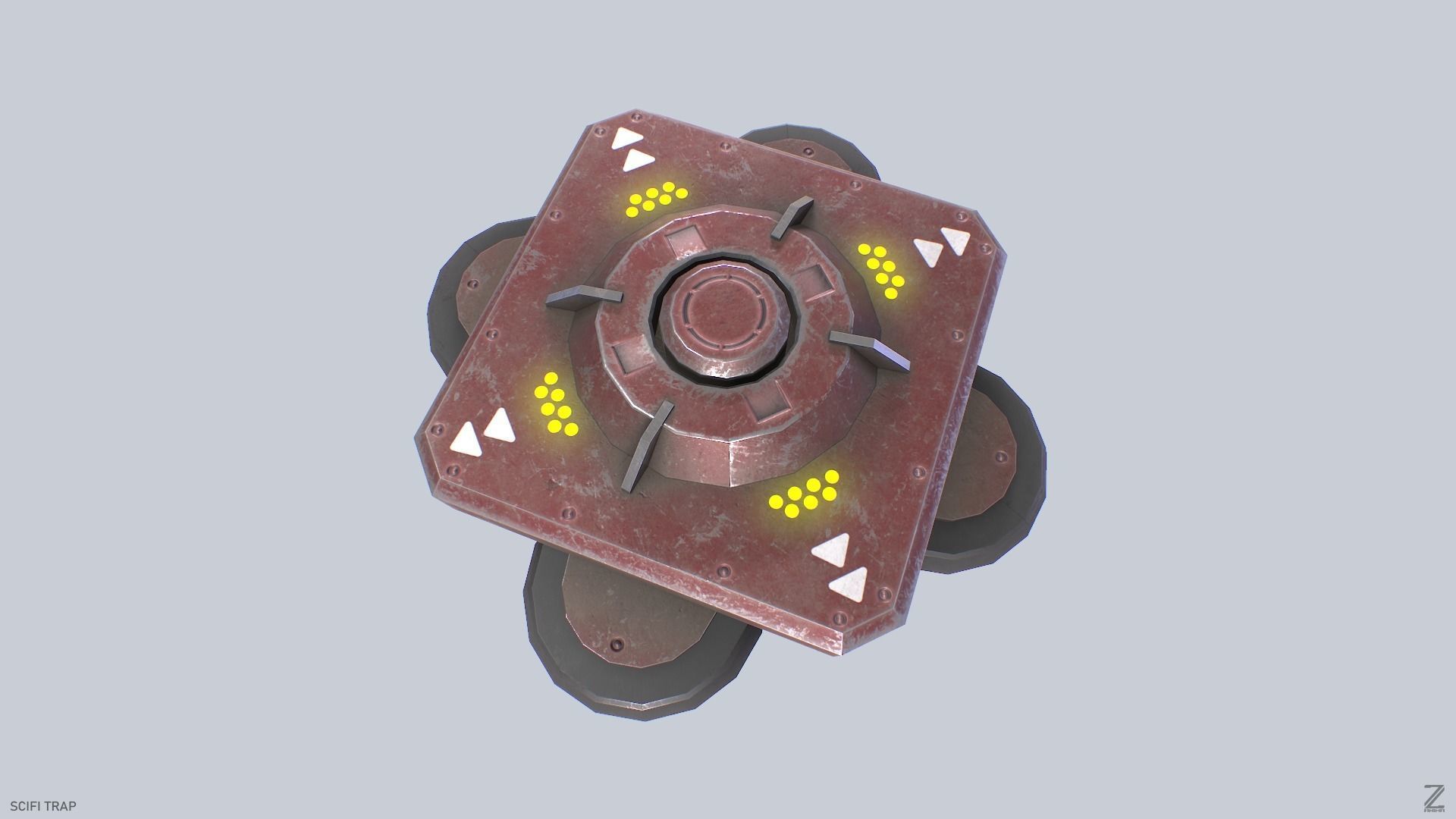 Sci fi trap Low-poly 3D model_5