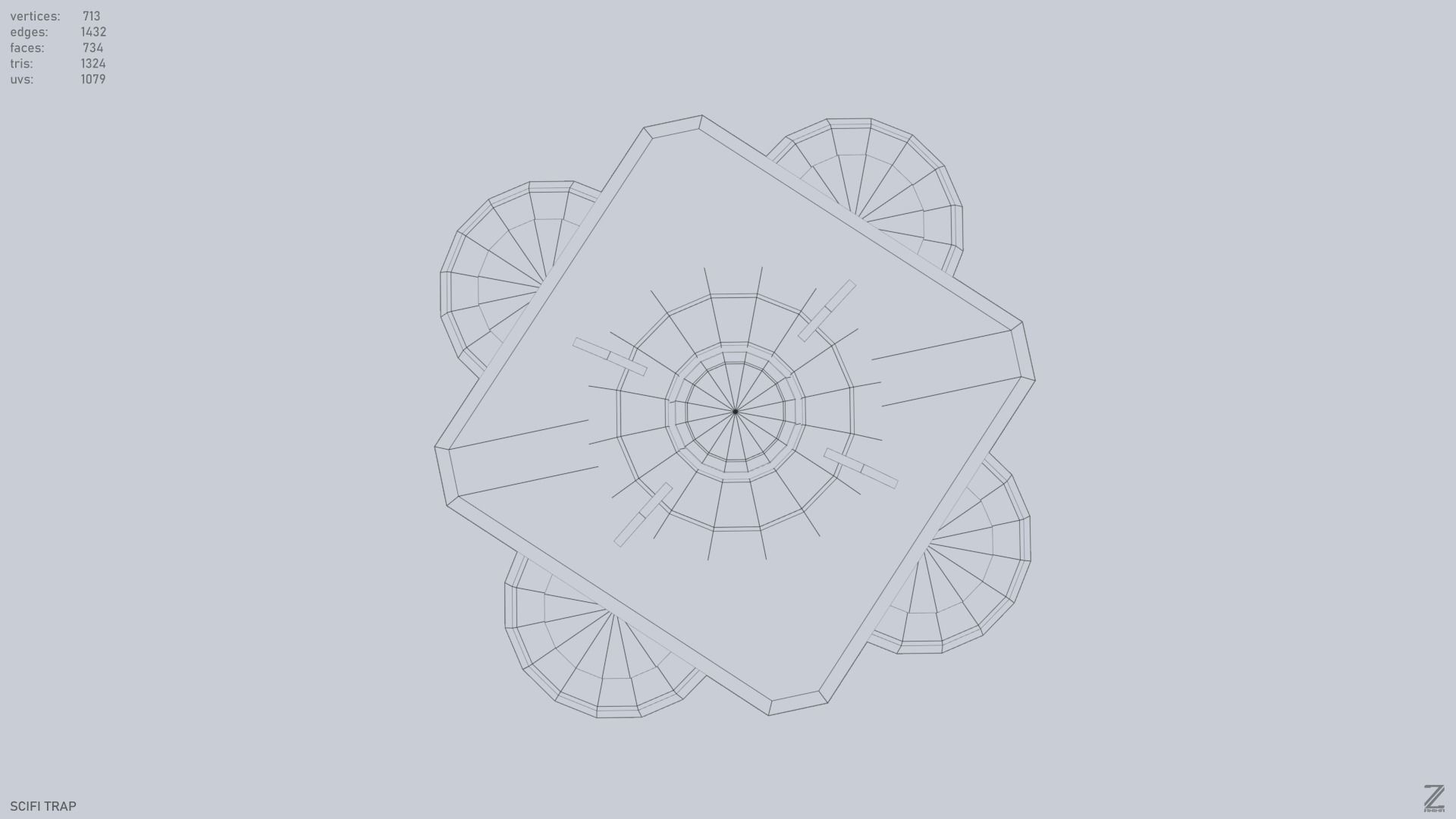 Sci fi trap Low-poly 3D model_13