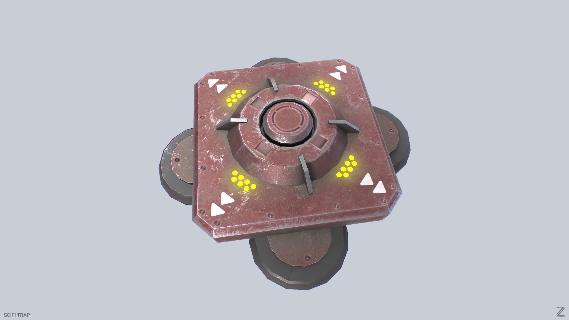 Sci fi trap Low-poly 3D model_7