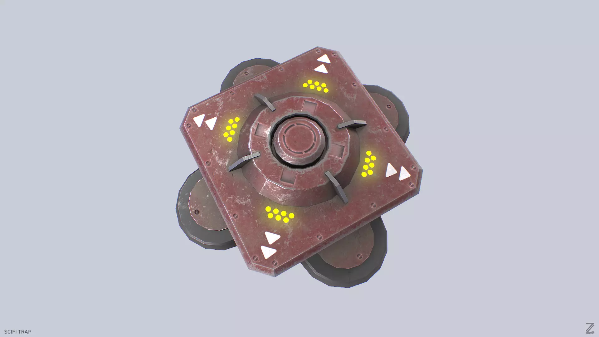 Sci fi trap Low-poly 3D model_0