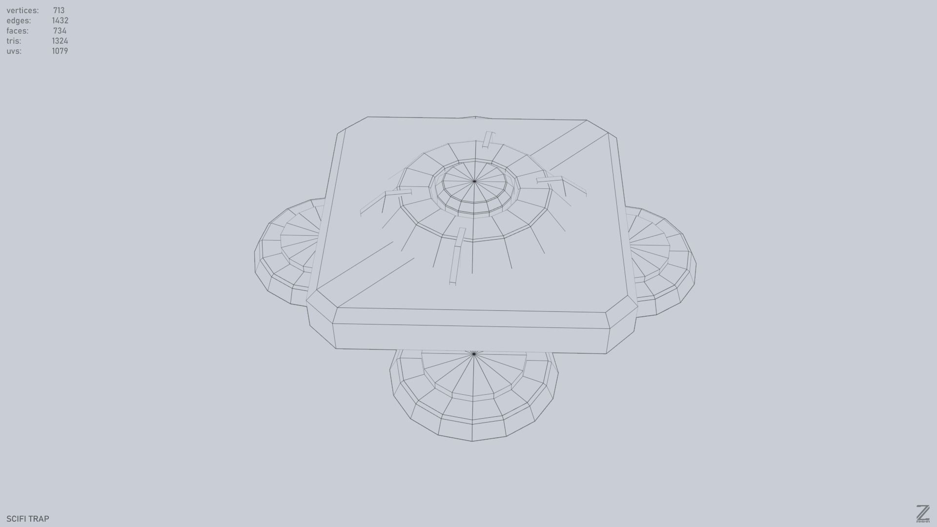 Sci fi trap Low-poly 3D model_12