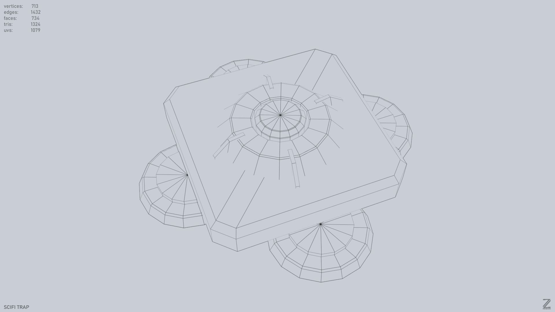 Sci fi trap Low-poly 3D model_15