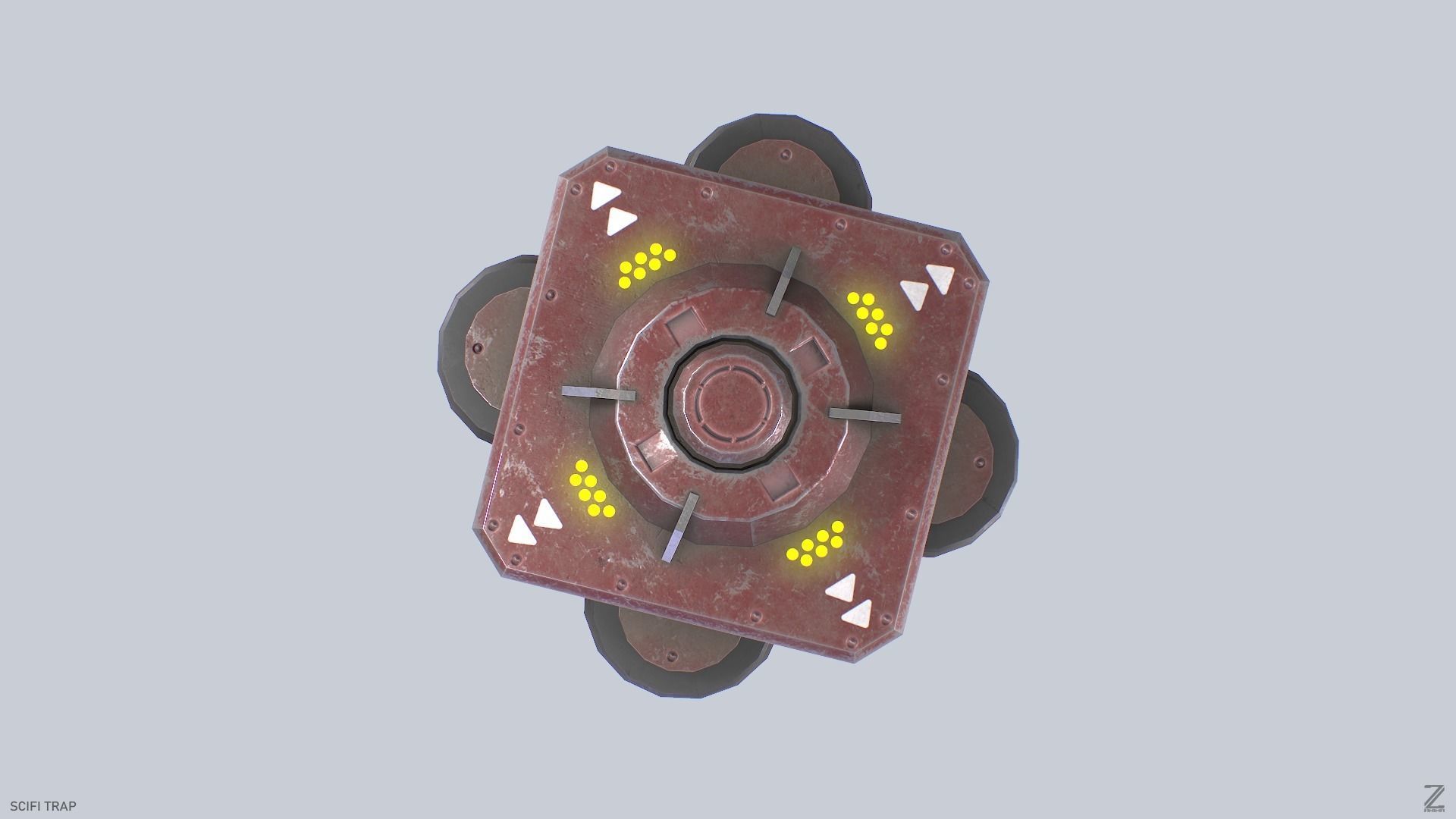 Sci fi trap Low-poly 3D model_6