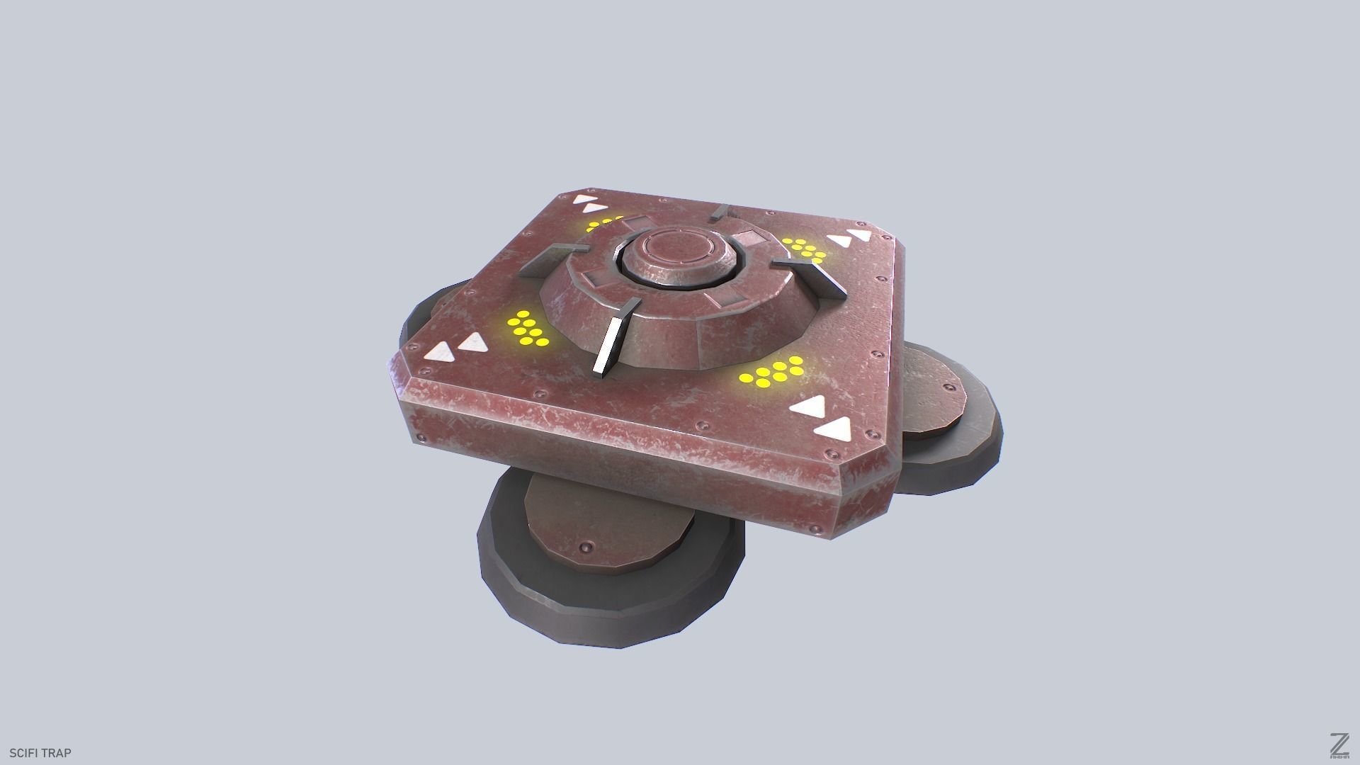 Sci fi trap Low-poly 3D model_4