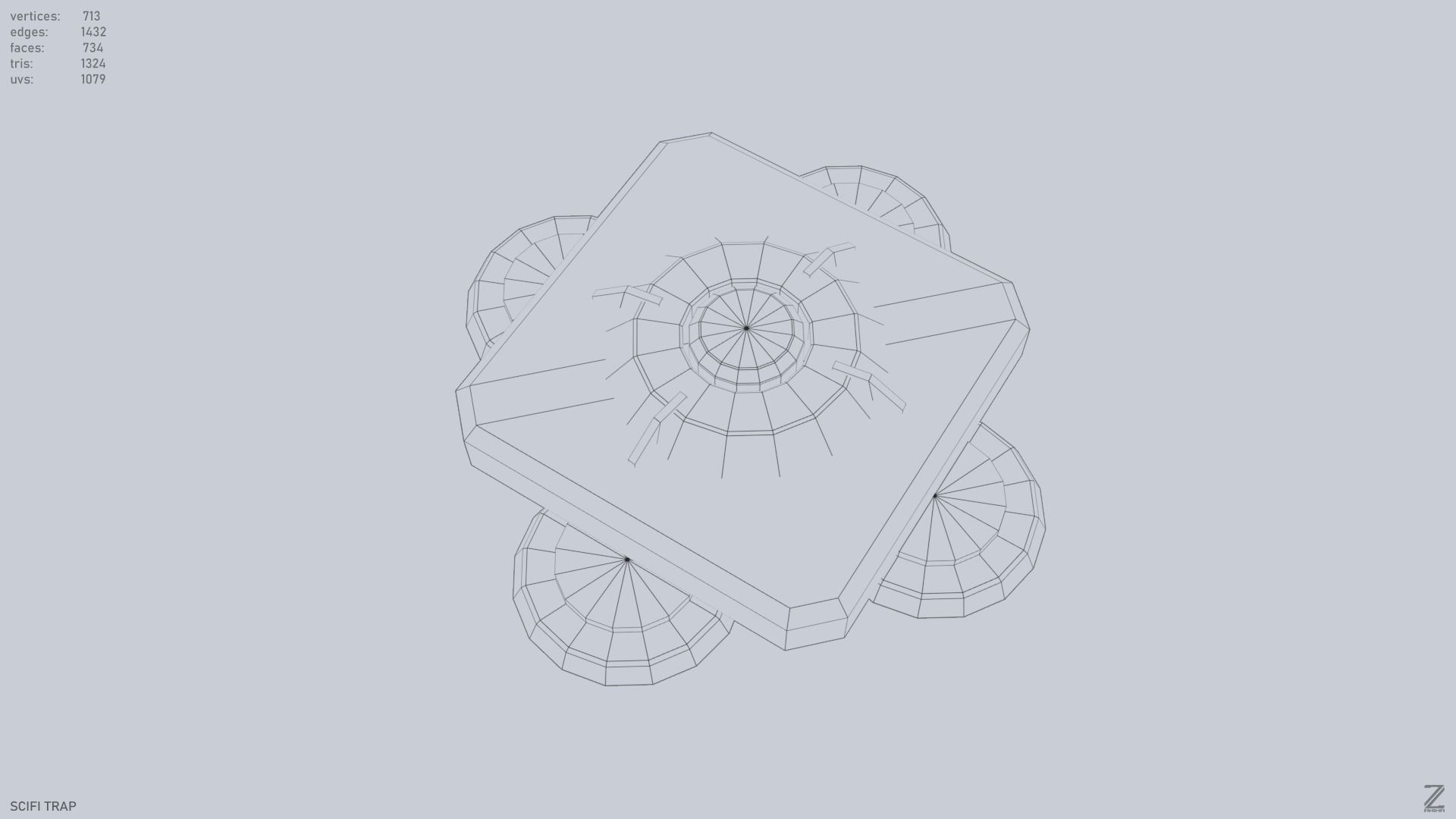 Sci fi trap Low-poly 3D model_9