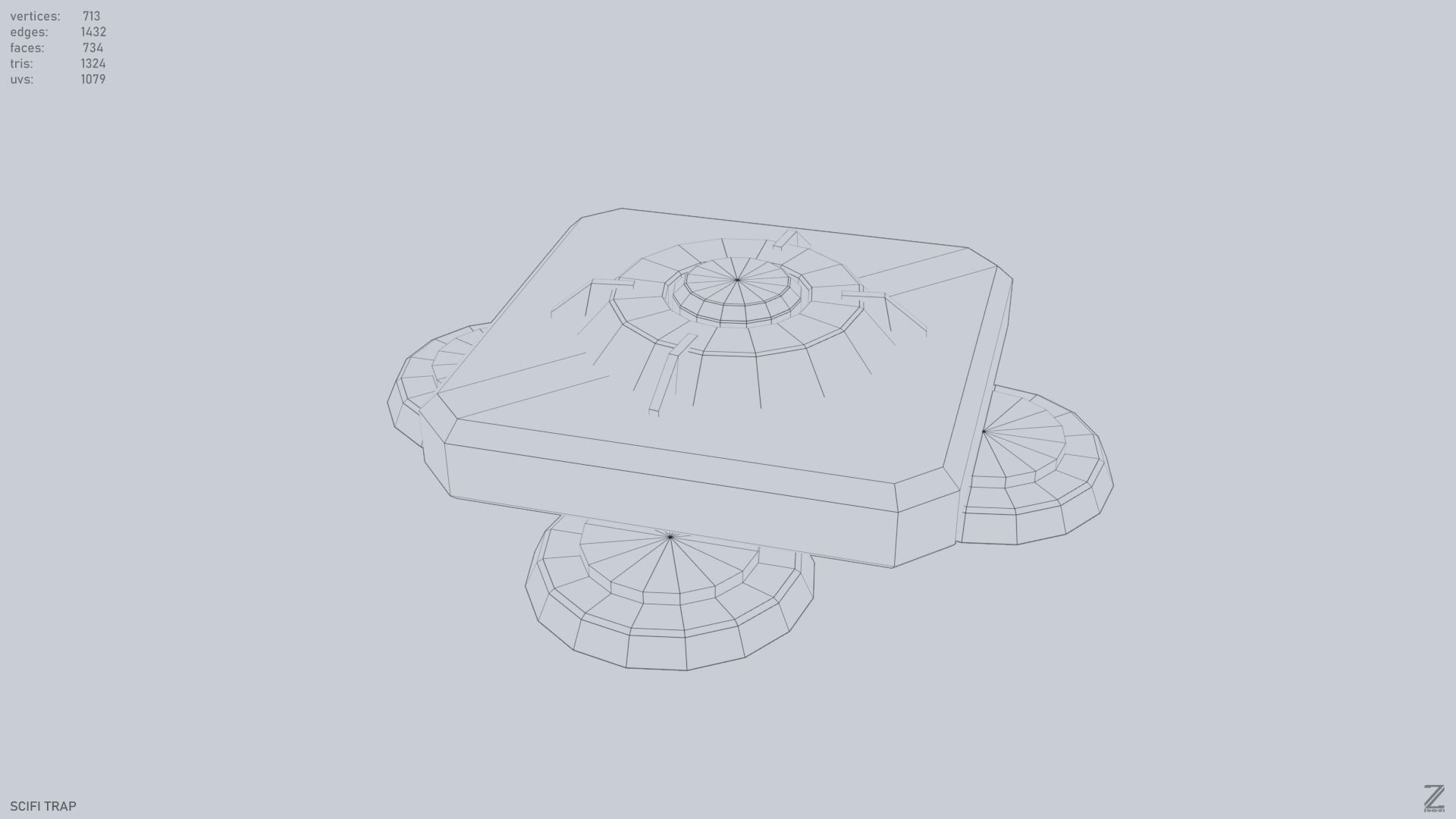 Sci fi trap Low-poly 3D model_14