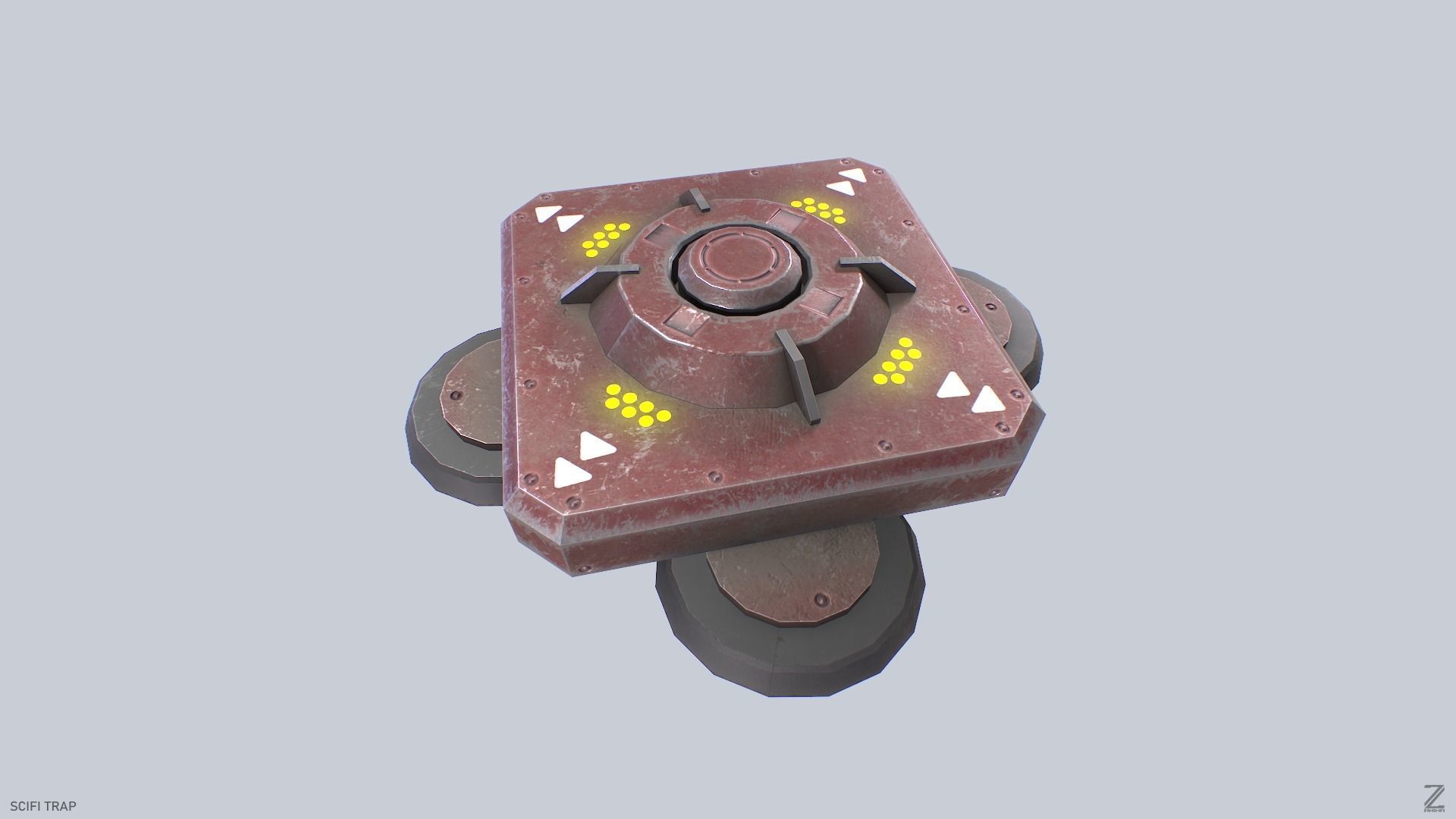 Sci fi trap Low-poly 3D model_2