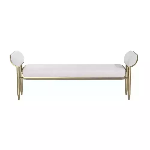 Shagreen Bench with Bronze-Patina Brass   Kifu Paris 3D model