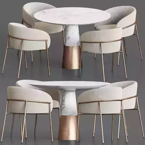 Rimo Chair Vex Table Dining Set 3D model
