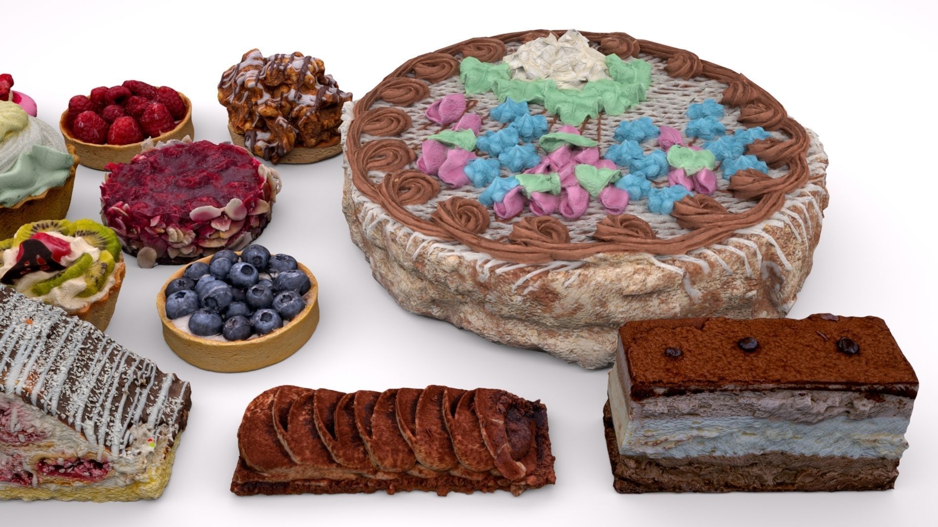 Cake dessert 19 items collection 3D model_8